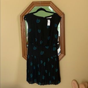 Loft:  Black Dress with green hearts